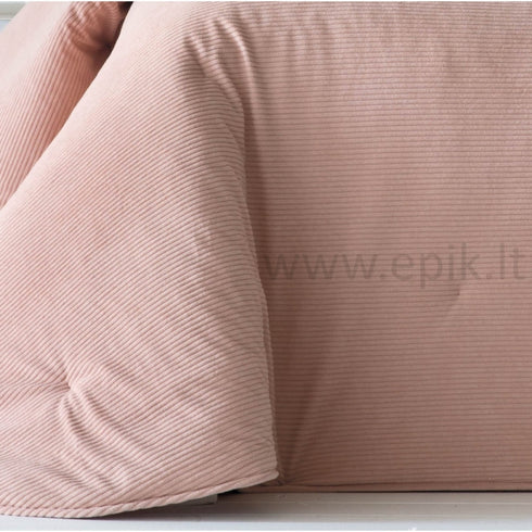 Švelnaus veliūro lovatiesė "Nilo Rose" su 2 dekoratyvinių pagalvėlių užvalkalais, rausvos pudros spalvos